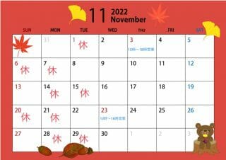 🧣11月営業日カレンダー🧤
