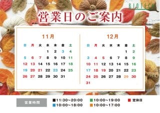 11・12月カレンダー🍁